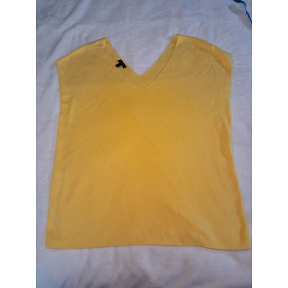 NEW Talbots Sweater Vest Yellow Cotton Rayon Slight Dolman Sleeve Size XL - Picture 5 of 7